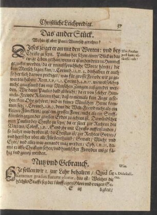Das ander Stück. Wohin ist aber Pauli Wuntsch gerichtet?