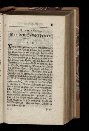 Vierter Abschnitt Von den Säugethieren