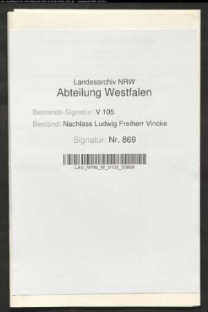 9 Briefe des Stiefsohnes Georg Vincke