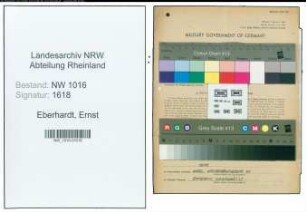 Entnazifizierung Ernst Eberhardt , geb. 21.07.1899 (Lehrer)