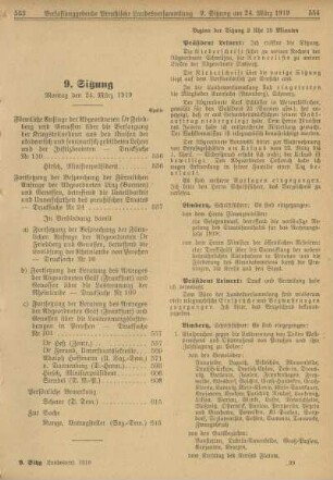 9. Sitzung, Montag den 24. März 1919