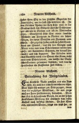 Neunter Abschnitt. Betrachtung des Weltgebäudes