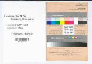 Entnazifizierung Heinrich Thiemann , geb. 22.09.1906 (Lehrer)