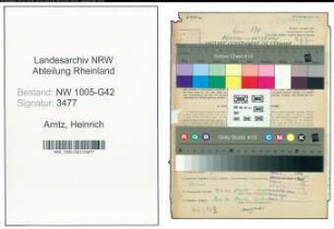 Entnazifizierung Heinrich Arntz , geb. 20.03.1905 (Monteur)
