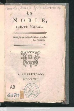 Le Noble, Conte Moral