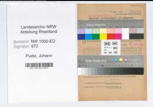 Entnazifizierung Johann Puetz, geb. 09.12.1905 (Bankkaufmann)