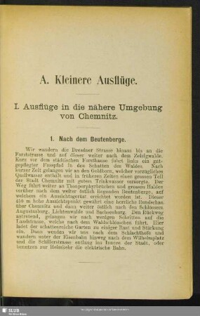 A. Kleinere Ausflüge