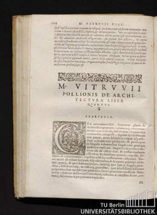 M. Vitruvii Pollionis De Architectura Liber Quartus.