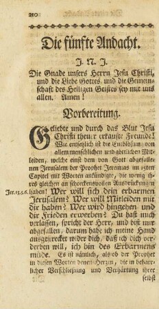 Die fünfte Andacht