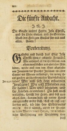Die fünfte Andacht