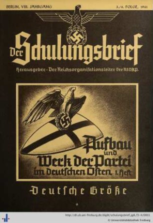 VIII. Jahrgang, Folge 3-4: Der Schulungsbrief