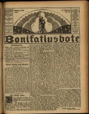 Erste Ausgabe vom Sonntag, den 03. Juli 1927.
