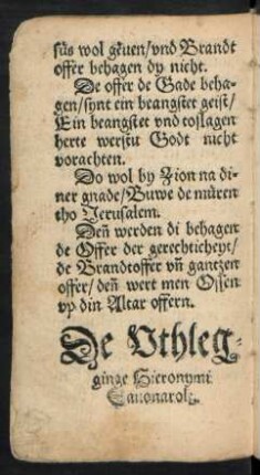 De Uthleginge Hieronymi Savonarole.