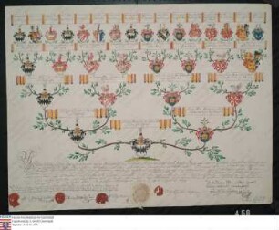 Ahnenprobe des Philipp Heinrich Vogt (Voit) von Salzburg. - ausgefertigt 1770 September 12, Pergament