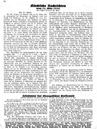 Kirchliche Nachrichten : vom 12. März 1931