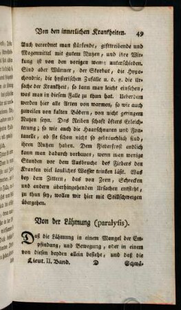 49-60, Von der Lähmung (paralysis)