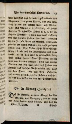 49-60, Von der Lähmung (paralysis)