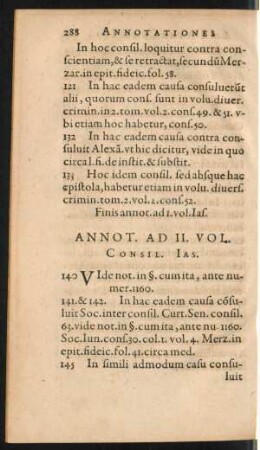 Annot. Ad II. Vol. Consil. Ias.