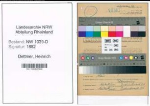Entnazifizierung Heinrich Dettmer , geb. 06.12.1888 (Mechaniker)