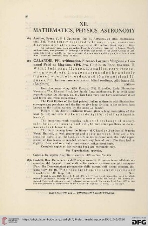 XII. Mathematics, physics, astronomy (Nr.164-169)
