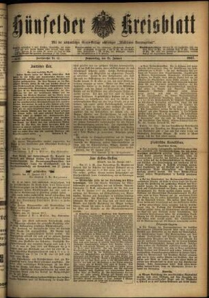 Ausgabe vom Donnerstag, den 25. Januar 1917.