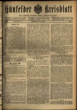 Ausgabe vom Donnerstag, den 25. Januar 1917.