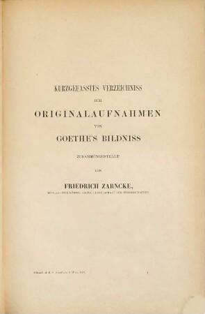 Kurzgefasstes Verzeichniss der Originalaufnahmen von Goethe's Bildniss