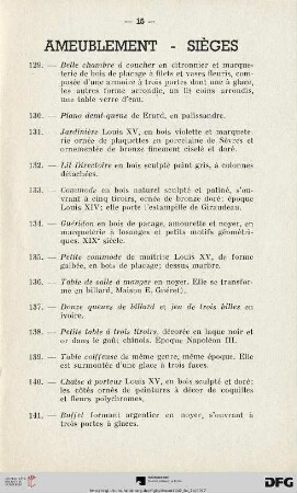 Ameublement - Siéges (Nr. 129-151)