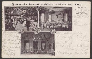 Ansichtskarte Restaurant „Arminhallen“, Kommandantenstraße [3/4]