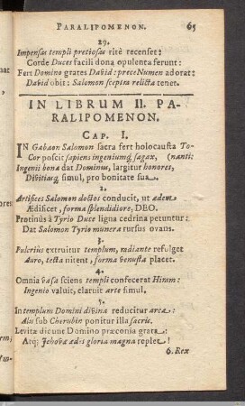 In Librum II. Paralipomenon.