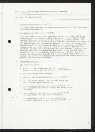 Lehrgang 02: Warenbereich