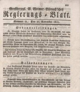 Nr. 21 : 25. November 1831