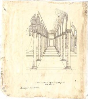 Stegmann, Carl von; Zeichnungen für Publikationen - Bibliothek der San Marco in Florenz (Perspektive)