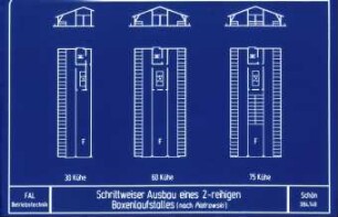 Schrittweiser Ausbau eines 2-reihigen Boxenlaufstalles (nach Piotrowski)