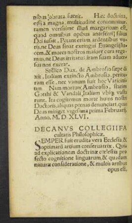 Decanus Collegii Facultatis Philosophicae.
