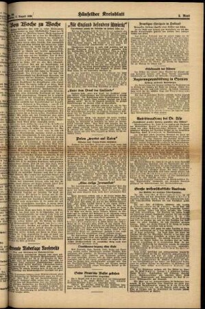 Zweite Ausgabe vom Montag, den 07. August 1939.