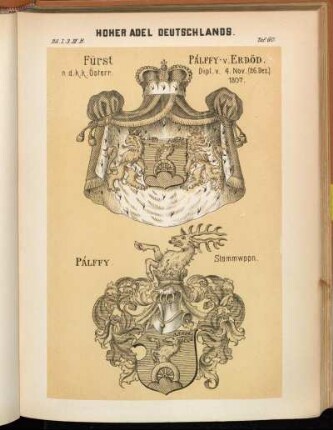 Taf. 60. Fürst Palffy- v. Erdöd. - Palffy Stammwppn.
