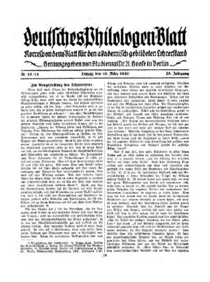 Zur Neugestaltung des Schulwesens