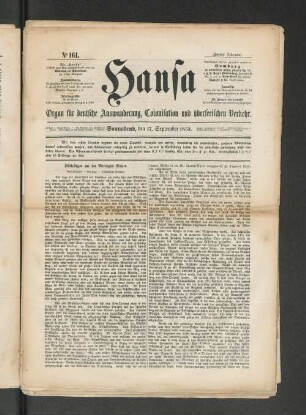 No. 161. Sonnabend, den 17. September 1853.