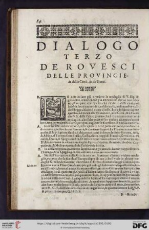 Dialogo terzo. De rovesci delle provincie & delle città, & de fiumi