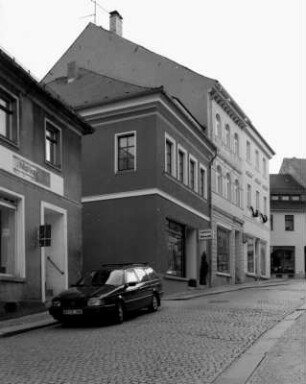 Kamenz, Bautzner Straße 30/28. Wohnhäuser mit Läden (M. 19. Jh. / 2. H. 19. Jh.). Straßenansicht