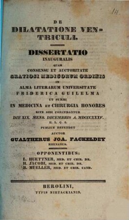 De dilatatione ventriculi : Diss. inaug.
