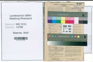 Entnazifizierung Wolf Boerner , geb. 21.04.1904 (Beamter)