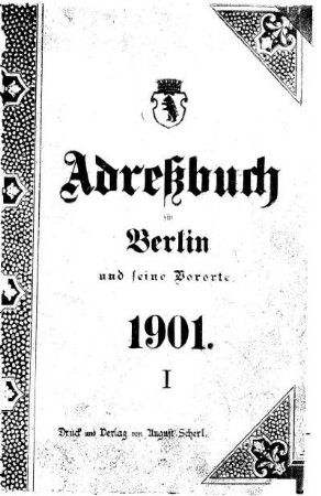 Adreßbuch für Berlin und seine Vororte 1901 I.