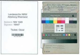 Entnazifizierung Oscar Teubel , geb. 06.04.1913 (Musiker)