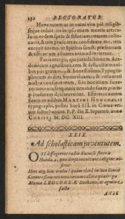 XXIX. Ad scholasticam juventutem.
