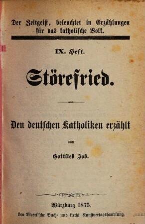 Störefried : den deutschen Katholiken erzählt