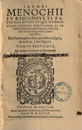 De praesumptionibus, coniecturis, signis et indiciis : libri III., 2,2