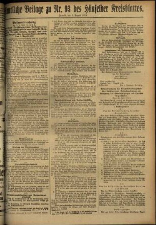 Zweite Ausgabe vom Samstag, den 03. August 1918.