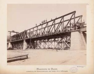 Nebenbahn Hameln-Lage. Weserbrücke, Hameln: Aufstellung der Eisenkonstruktion